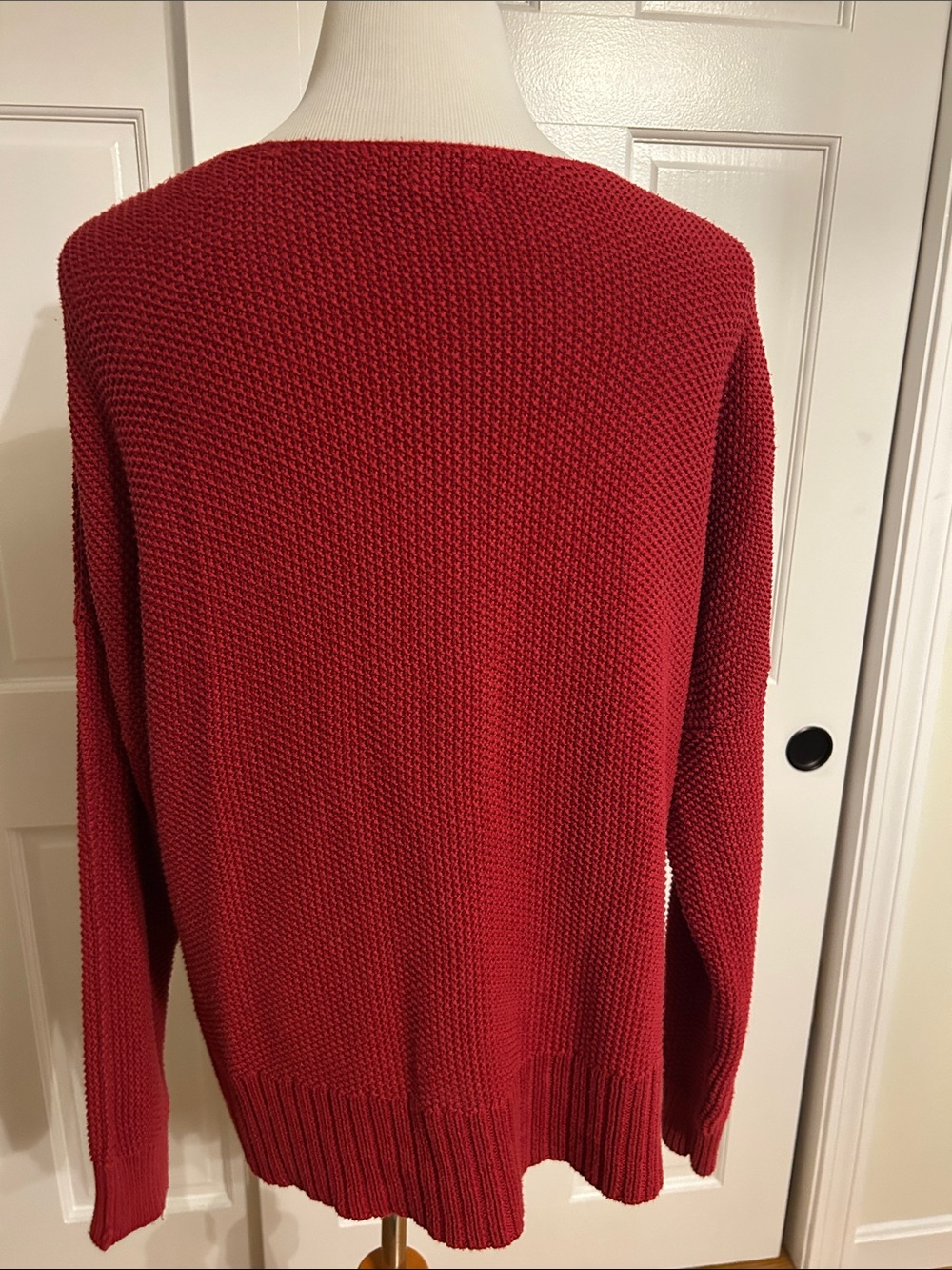 Lucky Brand Women's Crimson V-Neck Knit Sweater cotton & acrylic blend size L - Picture 2 of 10
